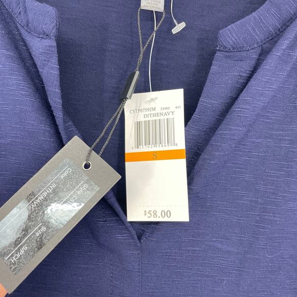 Cable & Gauge Short Sleeve Split Neck Top Size Small - Picture 7 of 8